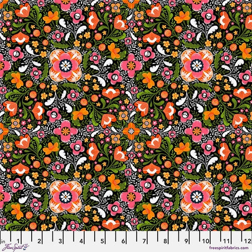 Floral Secrets - Black || Pretty Creepy by Cori Dantini -- Free Spirit  Fabrics