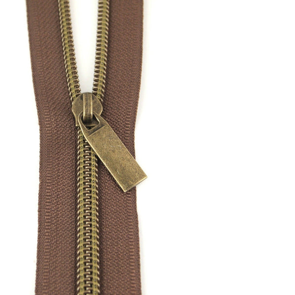 5 Tan Nylon Coil Zipper, By the Yard