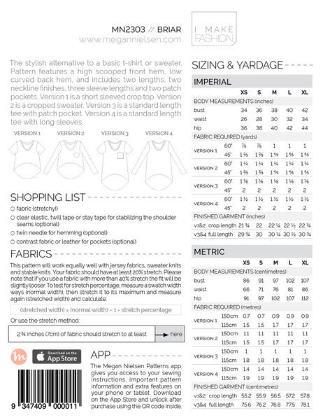 Megan Nielsen - Briar Sweater and T-shirt Sewing Pattern – Sew Not  Complicated Atelier de Couture