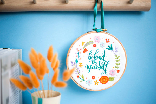 Be Kind to Yourself Handmade Embroidery Pattern Fabric Pack