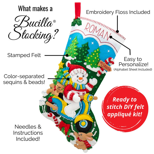 Bucilla Santa & Friends Felt Stocking 18"