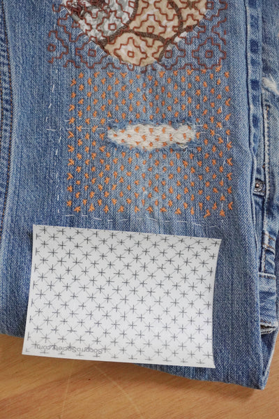 Sashiko Inspired Visible Mending Stick ‘n Stick Patterns Starter Pack Vol. 2