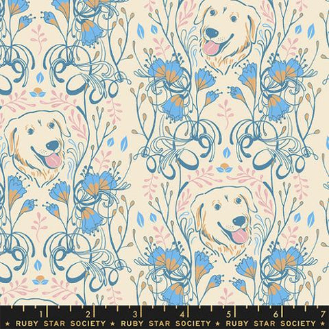 Golden Garden in Shell  ---  Dog Park by Sarah Watts -- Ruby Star Society -- Moda Fabric