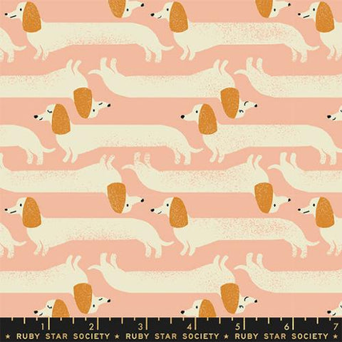 Long Dog Novelty  in Dahlia ---  Dog Park by Sarah Watts -- Ruby Star Society -- Moda Fabric