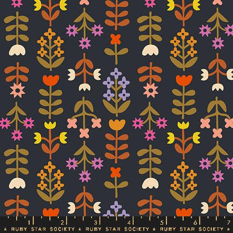 Meadow Florals in Soft Black -- Favorite Flowers by Ruby Star Society -- Moda Fabric