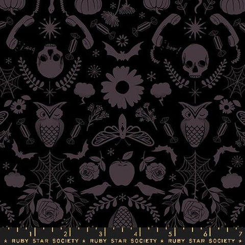 Creepy Damask in Black ---  Good Spirits -- Ruby Star Society -- Moda Fabric