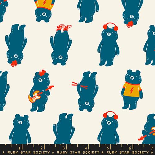 The Band in Buttercream -- Teddy And The Bears --  Sarah Watts for Ruby Star Society -- Moda Fabrics