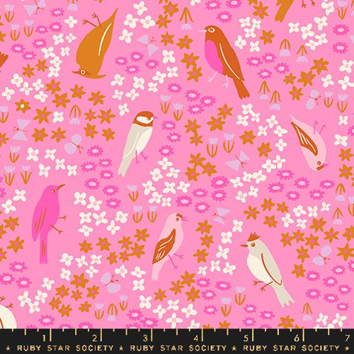 Spark Bird in Flamingo -- Bird Is The Word by Kim Kight -- Ruby Star Society -- Moda Fabrics