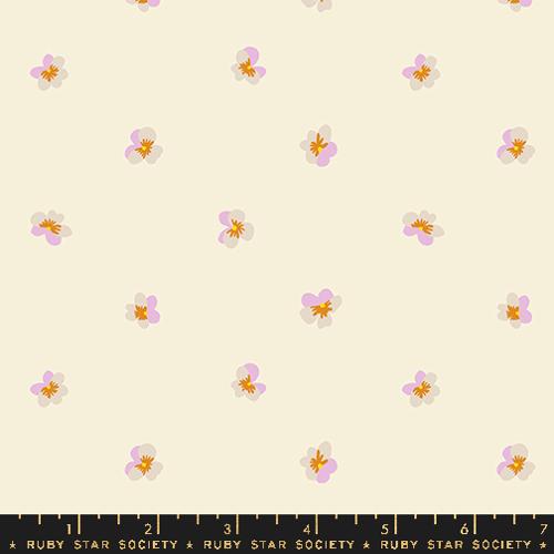 Pansy Violet in Natural  -- Bird Is The Word by Kim Kight -- Ruby Star Society -- Moda Fabrics