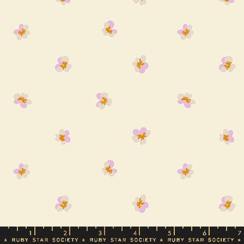 Pansy Violet in Natural  -- Bird Is The Word by Kim Kight -- Ruby Star Society -- Moda Fabrics