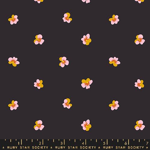 Pansy Violet in Soft Black -- Bird Is The Word by Kim Kight -- Ruby Star Society -- Moda Fabrics