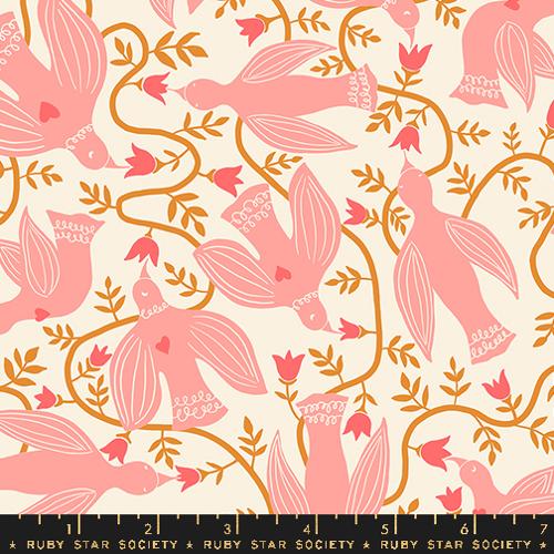 Hummingbirds Americana in Natural --- Endpaper by Jen Hewett for Ruby Star Society -- Moda Fabric