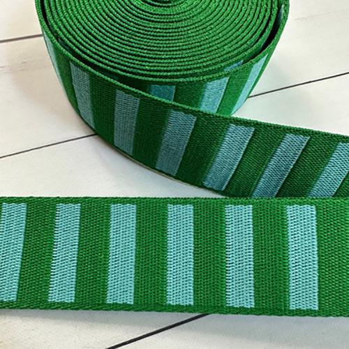 1.5" Wide Webbing/Strapping Bold Stripe Web Billard/Turquoise -- Stitch Supply Co.