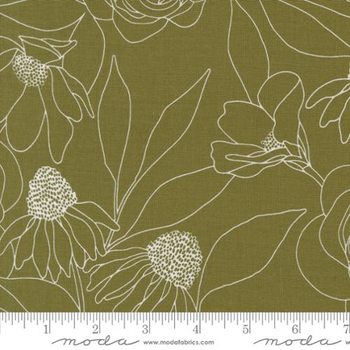 Etched Floral in Fern   -  Botany by Alli K Designs -- Moda Fabrics