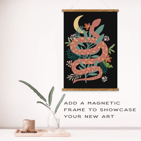 Floral Snake Meditative Art Paint by Number Kit