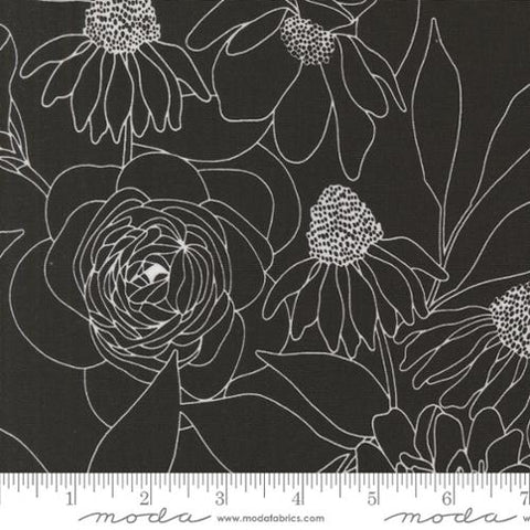 108" Wide Etched Floral in Ink   -  Botany by Alli K Designs -- Moda Fabrics