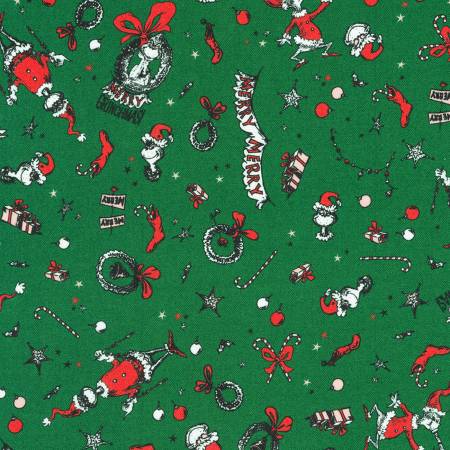 Christmas Evergreen -- How the Grinch Stole Christmas --- Robert Kaufman Fabrics