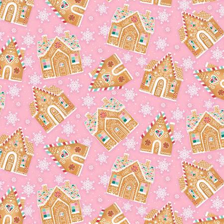 Pink Gingerbread House Christmas --- Timeless Treasures