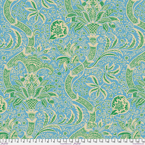 Indian - Aqua|| Kaffe x Morris & Co. -- Free Spirit Fabrics