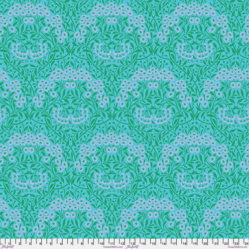 Michaelmas Daisy - Aqua || Kaffe x Morris & Co -- Free Spirit Fabrics