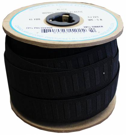 Woven No Roll Elastic 1in -- Black