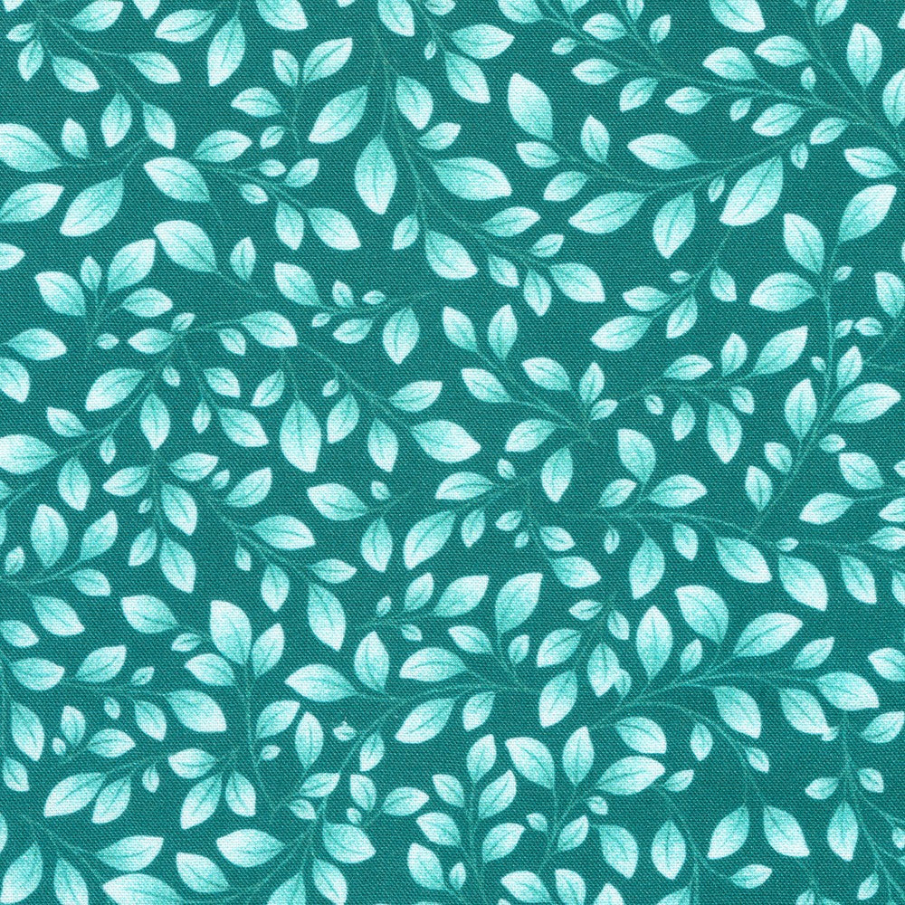 Leaves in Mint from Feathers and Flora --- Robert Kaufman Fabrics