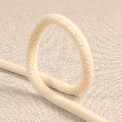 100% Cotton Braided Cord, 6mm, Ivory -- Products from Abroad