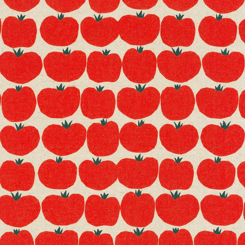 Red Apples Natural Canvas -- Cotton Flax Prints by Sevenberry -- Robert Kaufman