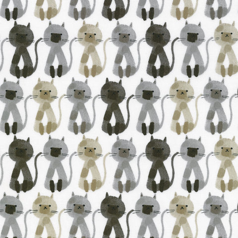 MONOTONE Cats by Sevenberry from Musings --- Robert Kaufman Fabric