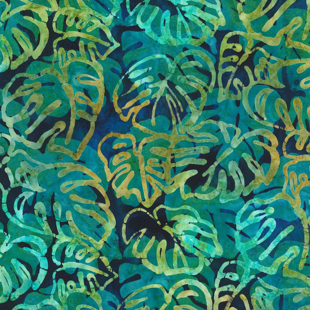 Monstera in Surf -- Artisan Batiks: Jungle Dreams --- Robert Kaufman Fabrics