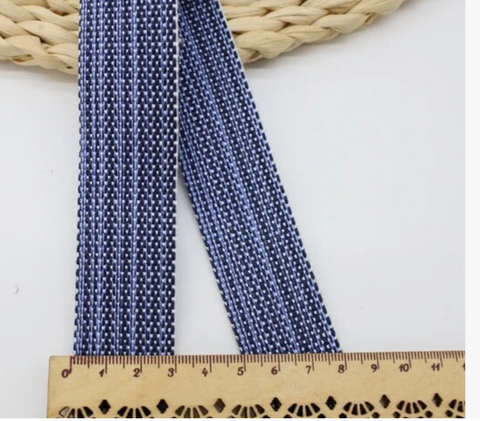 20mm Jacquard Blue Webbing