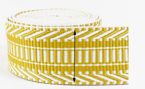 38mm Jacquard Webbing Yellow & White