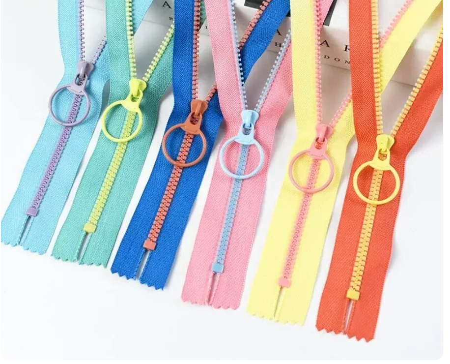 6" 3# Resin Zippers Ring Zip Slider Assorted Colors