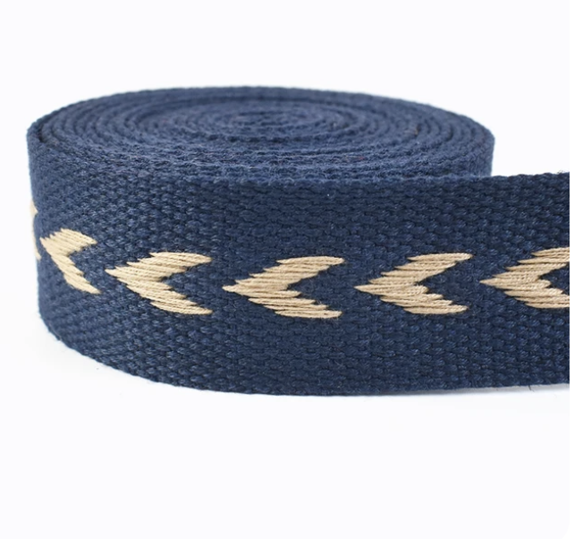 38mm  Webbing Blue with Tan Arrows