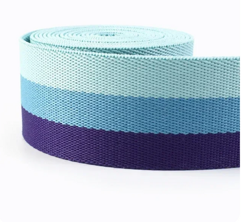 Polyester Blue/Purple Stripe Webbing Tape 38mm