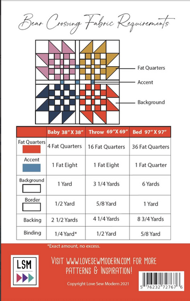Bear Crossing Pattern by Love Sew Modern