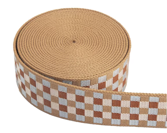 1.5" Wide Webbing/Strapping  Gold & Light Blue Paid