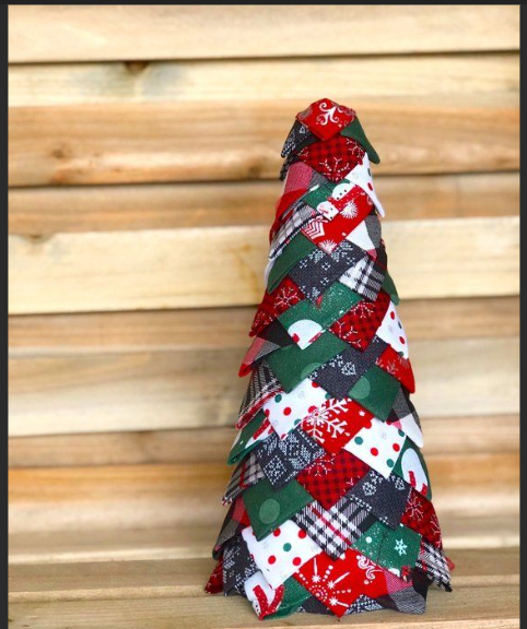 Folded Fabric Ornament or Tree -- Sip & Sew