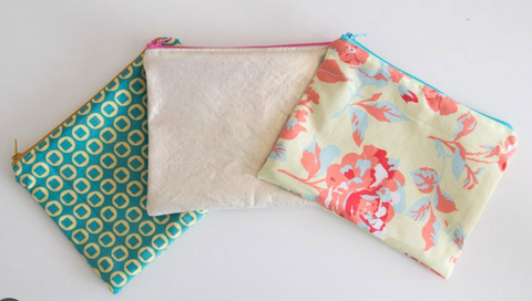 Sip & Sew  -- Zipper Pouches