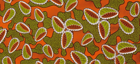 ORANGE from Uniwax Prints from Ivory Coast --- Robert Kaufman Fabrics