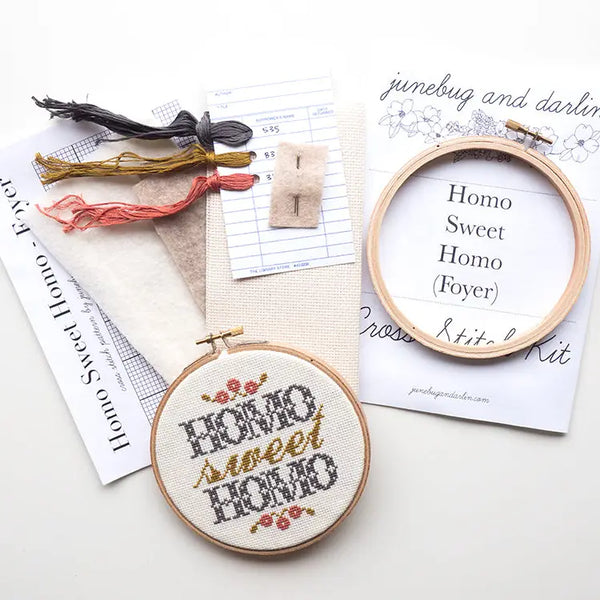 Homo Sweet Homo (Foyer) Embroidery Kit --- Junebug and Darlin