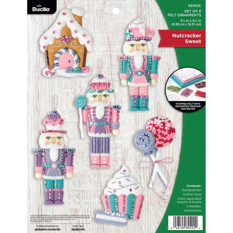 Bucilla Nutcracker Sweet Felt Ornaments Set of 6