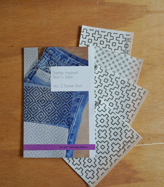 Sashiko Inspired Visible Mending Stick ‘n Stick Patterns Starter Pack Vol. 2