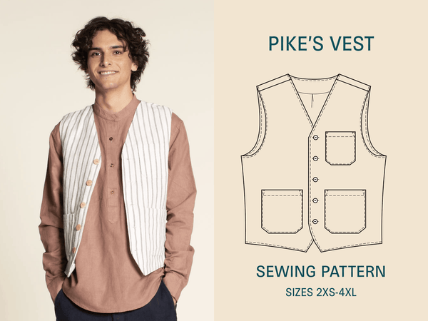 Pike Vest Sewing Pattern- Men's Sizes 2XS-4XL -- Wardrobe by Me