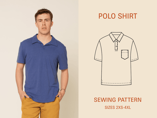 Polo T-shirt Printed pattern- Men's Sizes 2XS-4XL -- Wardrobe by Me