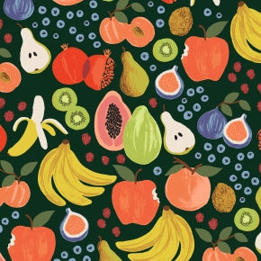 Fruit Stand in Hunter --- Orchard by Rifle Paper Co. for Cotton + Steel Fabrics