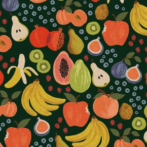 Fruit Stand in Hunter Canvas  --- Orchard by Rifle Paper Co. for Cotton + Steel Fabrics