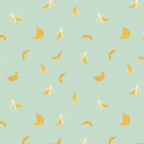 Bananas in Mint Metallic  --- Orchard by Rifle Paper Co. for Cotton + Steel Fabrics