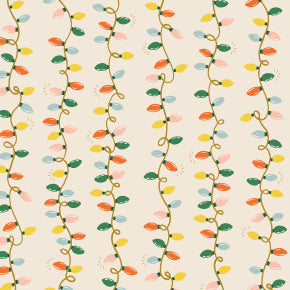 Holiday Classics - Holiday Lights - Cream Metallic Fabric -- Rifle Paper Co. for Cotton + Steel