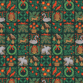 Holiday Classics - Holiday Tapestry - Evergreen Fabric by Rifle Paper Co. for C + Steel